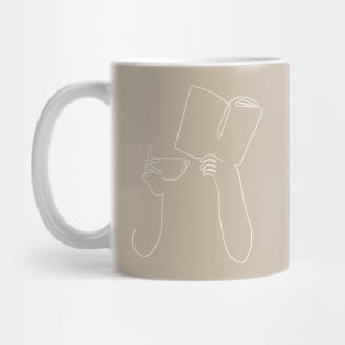 Book & coffee (white line) Mug